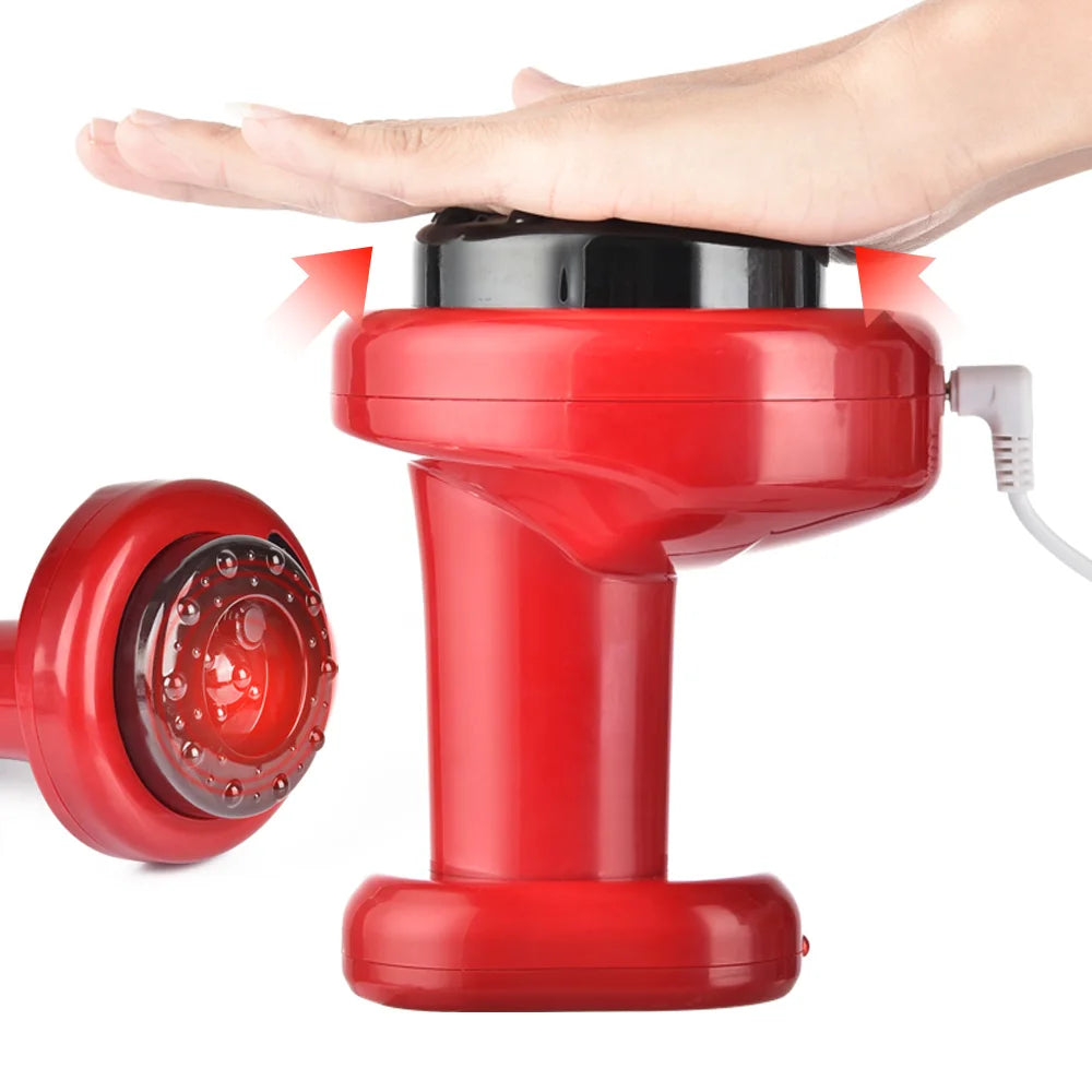 NNEOBA Electric Cupping Therapy Massager EMS Gua Sha Scraping Suction Cup Red
