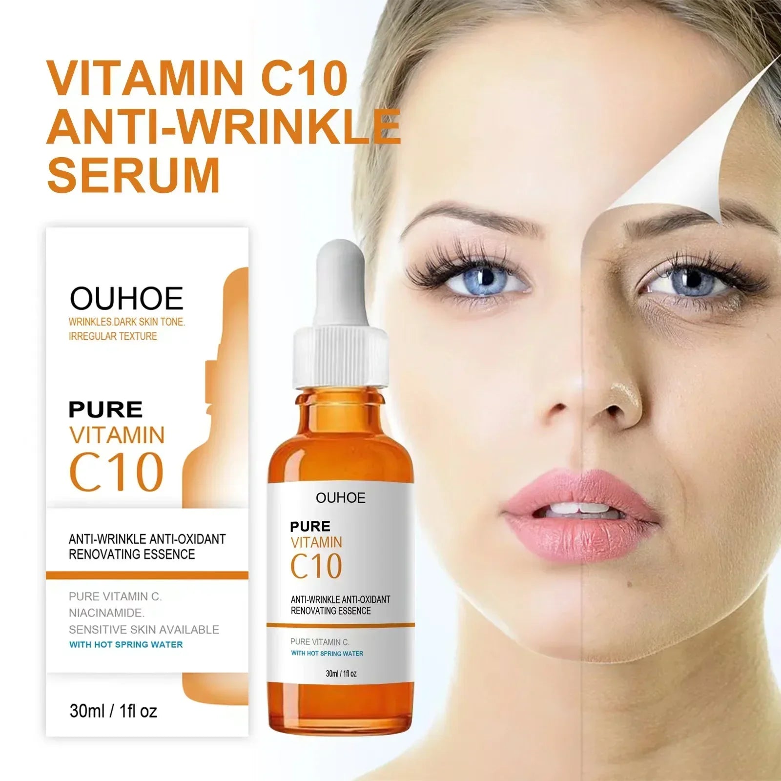 NNEOBA Wrinkle Remover Face Serum - Lifting, Firming, Anti-Aging Essence with Vitamin C