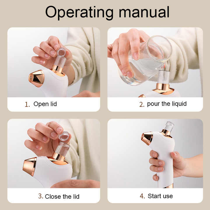 NNEDSZ White Portable Oxygen Injector for Face Hydration and Skin Rejuvenation, 40ml USB Rechargeable Atomizer