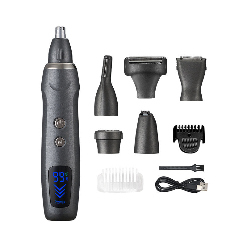 NNEDSZ 6-in-1 Rechargeable Electric Grooming Kit with Interchangeable Heads and LED Display
