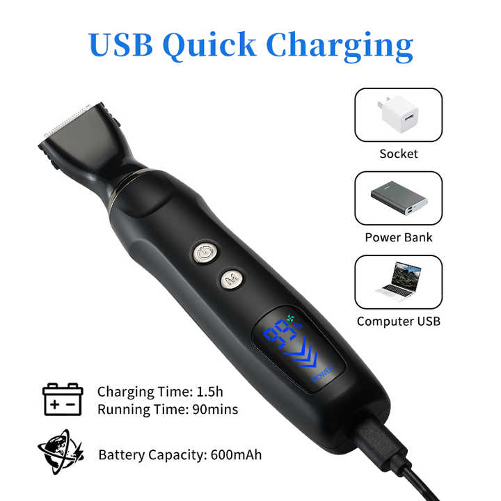 NNEDSZ 6-in-1 Rechargeable Electric Grooming Kit with Interchangeable Heads and LED Display