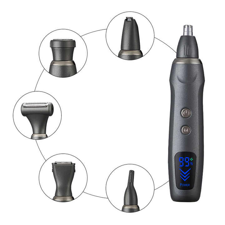 NNEDSZ 6-in-1 Rechargeable Electric Grooming Kit with Interchangeable Heads and LED Display