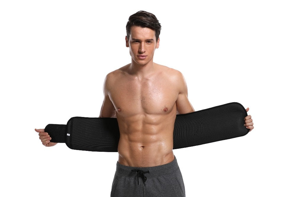 Waist Trimmer Sweat Belt Weight Loss Waist Trainer Slimming Belt for Men and Women Fat Burner Low Back Support Mens Shaper