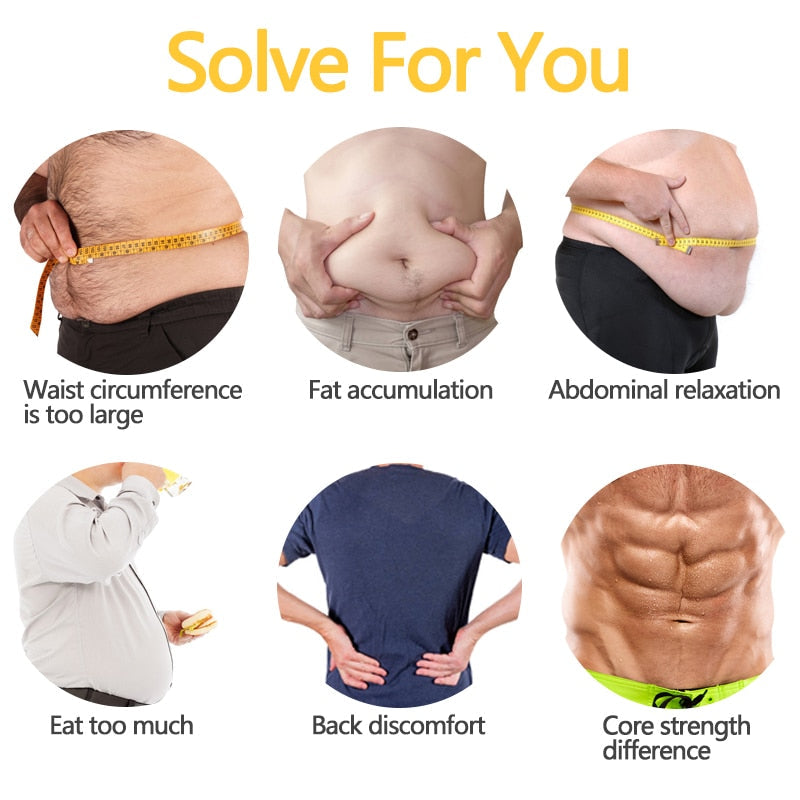 Mens Waist Trainer Abdomen Slimming Body Shaper Belly Shapers Modeling Belt Weight Loss Shapewear Sweat Girdle Slim Trimmer Belt