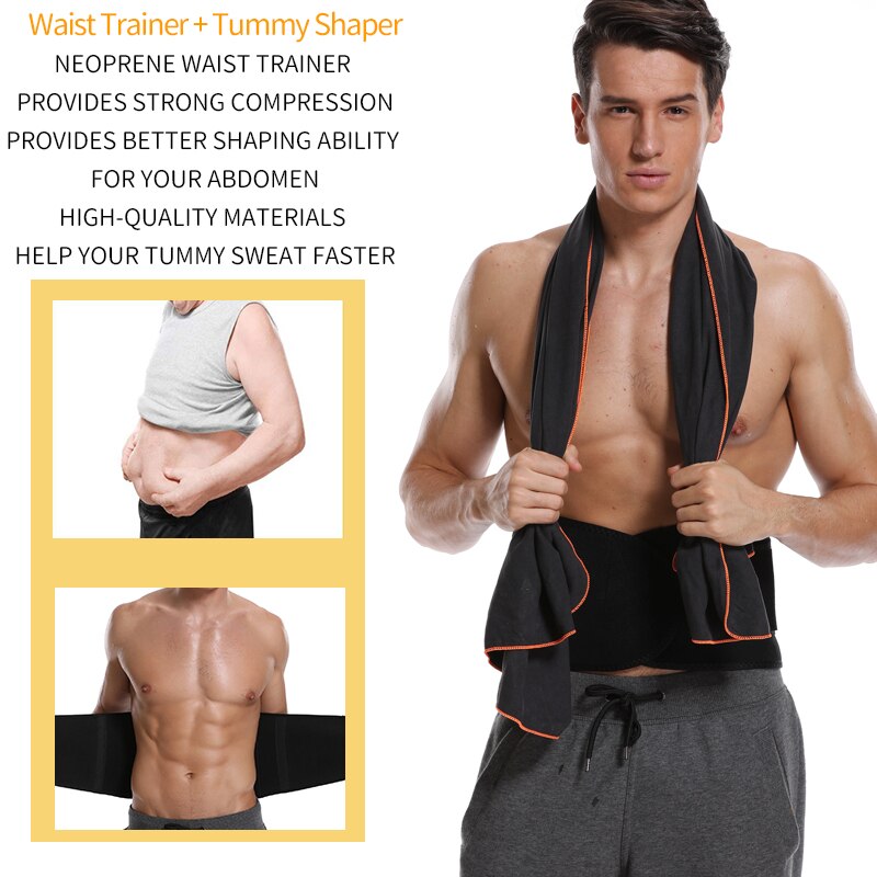 Mens Waist Trainer Abdomen Slimming Body Shaper Belly Shapers Modeling Belt Weight Loss Shapewear Sweat Girdle Slim Trimmer Belt