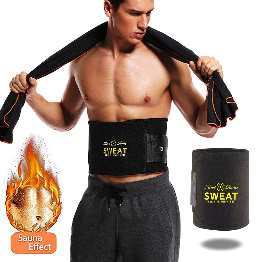 Waist Trimmer Sweat Belt Weight Loss Waist Trainer Slimming Belt for Men and Women Fat Burner Low Back Support Mens Shaper