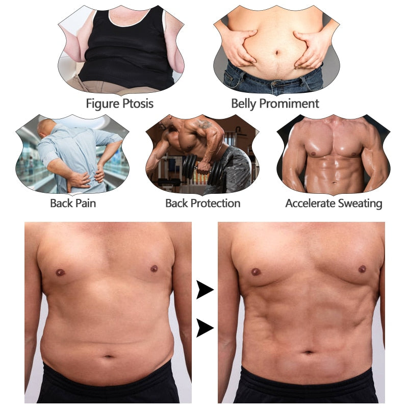 Men Waist Trainer Abdomen Slimming Body Shaper Belly Shapers Weight Loss Shapewear Tummy Slim Modeling Belt Girdle Sweat Trimmer